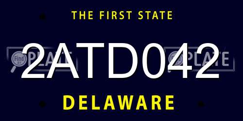 2ATD042 Delaware License Plate