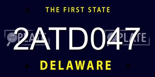 2ATD047 Delaware License Plate