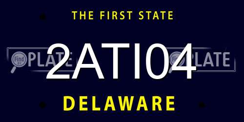 2ATI04 Delaware License Plate