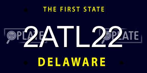 2ATL22 Delaware License Plate