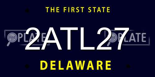 2ATL27 Delaware License Plate
