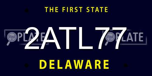 2ATL77 Delaware License Plate