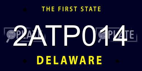 2ATP014 Delaware License Plate