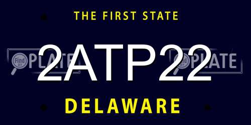 2ATP22 Delaware License Plate