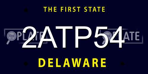 2ATP54 Delaware License Plate