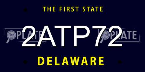 2ATP72 Delaware License Plate