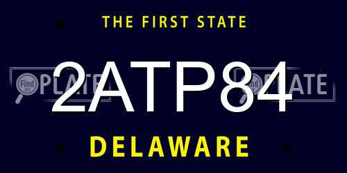2ATP84 Delaware License Plate