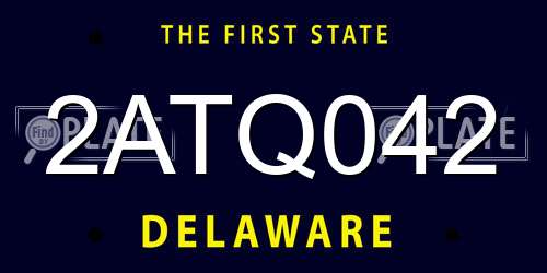 2ATQ042 Delaware License Plate