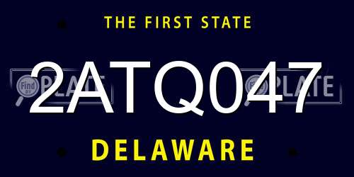 2ATQ047 Delaware License Plate
