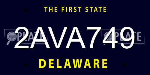 2AVA749 Delaware License Plate