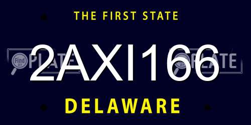 2AXI166 Delaware License Plate