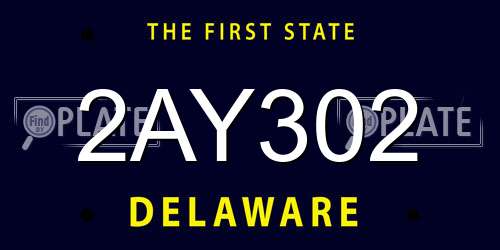 2AY302 Delaware License Plate