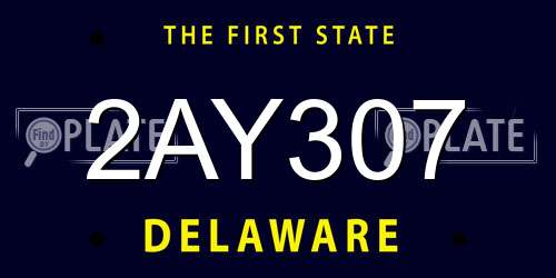 2AY307 Delaware License Plate