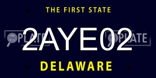2AYE02 Delaware License Plate