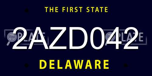 2AZD042 Delaware License Plate
