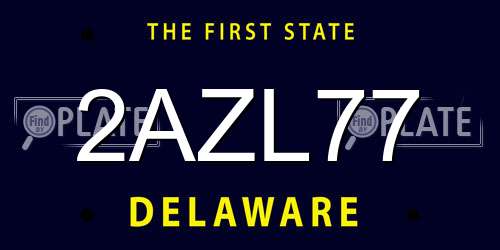 2AZL77 Delaware License Plate
