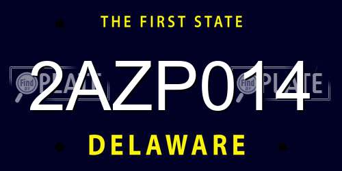 2AZP014 Delaware License Plate