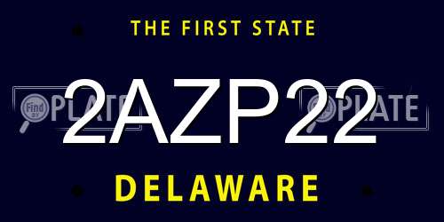2AZP22 Delaware License Plate