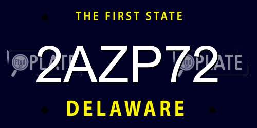 2AZP72 Delaware License Plate