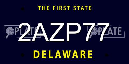 2AZP77 Delaware License Plate