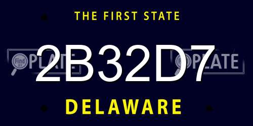 2B32D7 Delaware License Plate