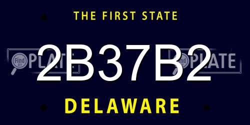 2B37B2 Delaware License Plate