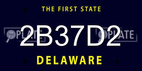 2B37D2 Delaware License Plate