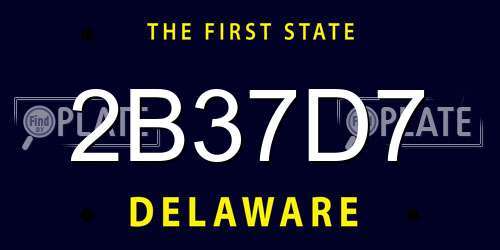 2B37D7 Delaware License Plate