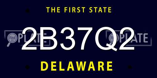 2B37Q2 Delaware License Plate