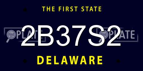 2B37S2 Delaware License Plate