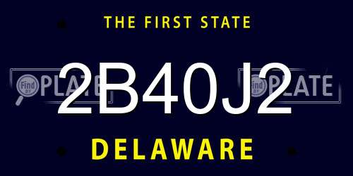 2B40J2 Delaware License Plate
