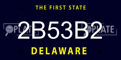 2B53B2 Delaware License Plate