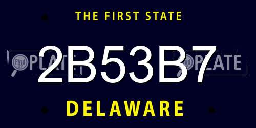 2B53B7 Delaware License Plate
