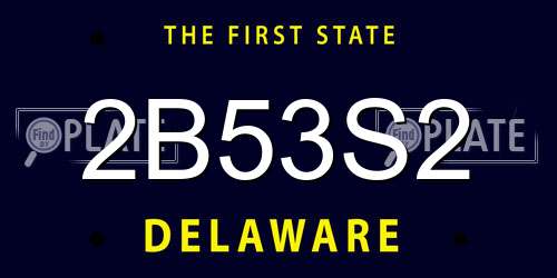 2B53S2 Delaware License Plate