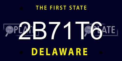 2B71T6 Delaware License Plate