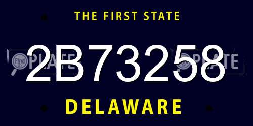 2B73258 Delaware License Plate