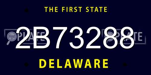 2B73288 Delaware License Plate