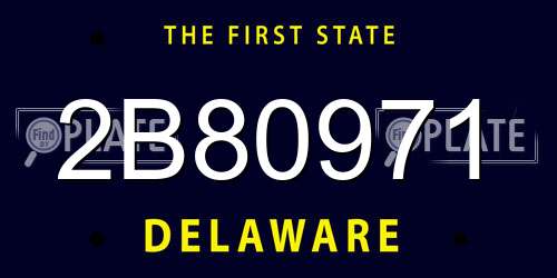 2B80971 Delaware License Plate