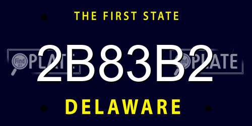 2B83B2 Delaware License Plate