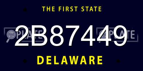 2B87449 Delaware License Plate