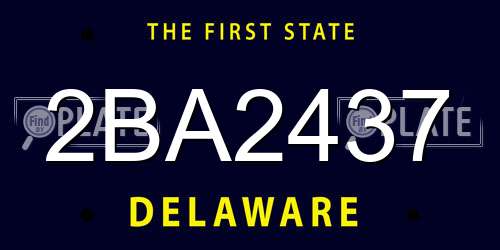 2BA2437 Delaware License Plate