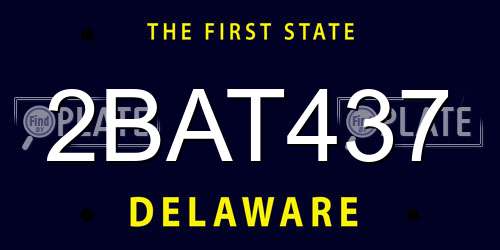 2BAT437 Delaware License Plate