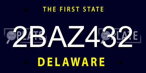 2BAZ432 Delaware License Plate