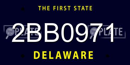 2BB0971 Delaware License Plate