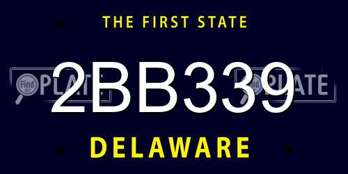 2BB339 Delaware License Plate