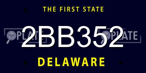2BB352 Delaware License Plate