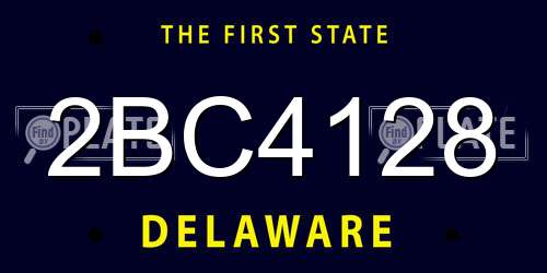 2BC4128 Delaware License Plate