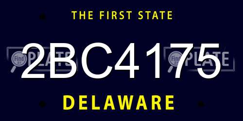 2BC4175 Delaware License Plate