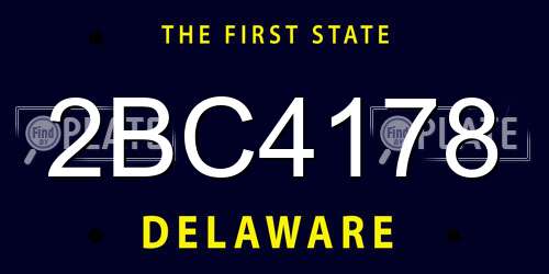 2BC4178 Delaware License Plate