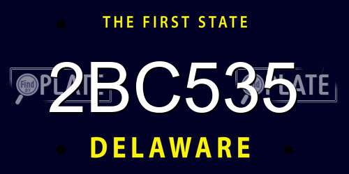 2BC535 Delaware License Plate